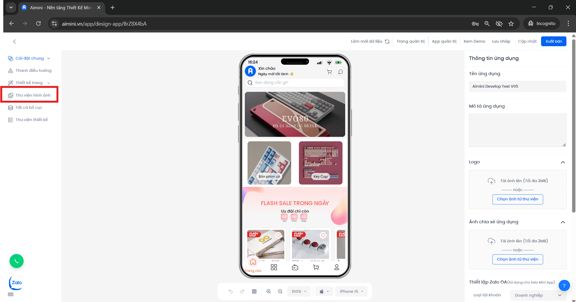Thư viện hình ảnh Thư viện hình ảnh trong giao diện quản trị